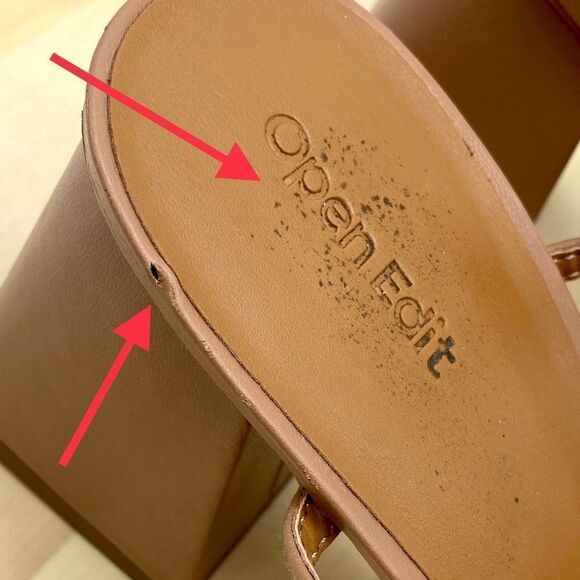 Open Edit by Nordstrom Austyn Quilted Block Heeled Sandals Tan Mocha Size 9M NEW - Picture 12 of 12